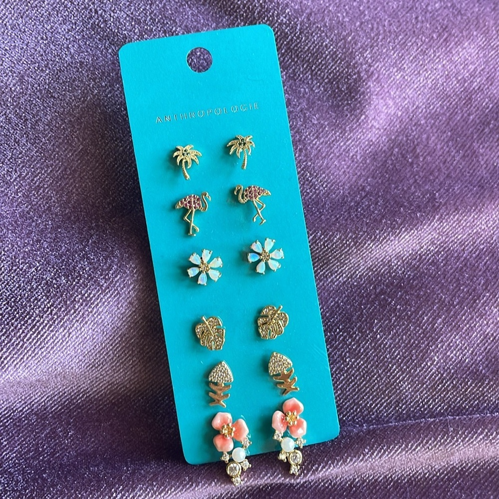 Anthropologie Icon Post Earrings, Set of 6 - Picture 5 of 5